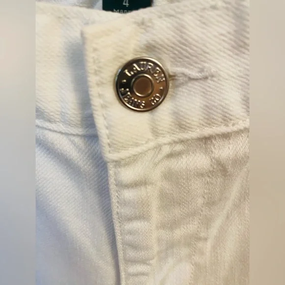 LRL Lauren Jeans Co Woman's White Boyfriend‎ Fit Size 32X35 - Picture 4 of 8